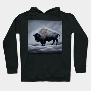 Bison in Snowstorm Hoodie